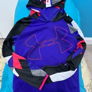 UA girls fleece hoodie.  Cold gear.  Youth large